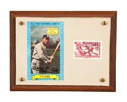 Ty Cobb Signed Postage Stamp